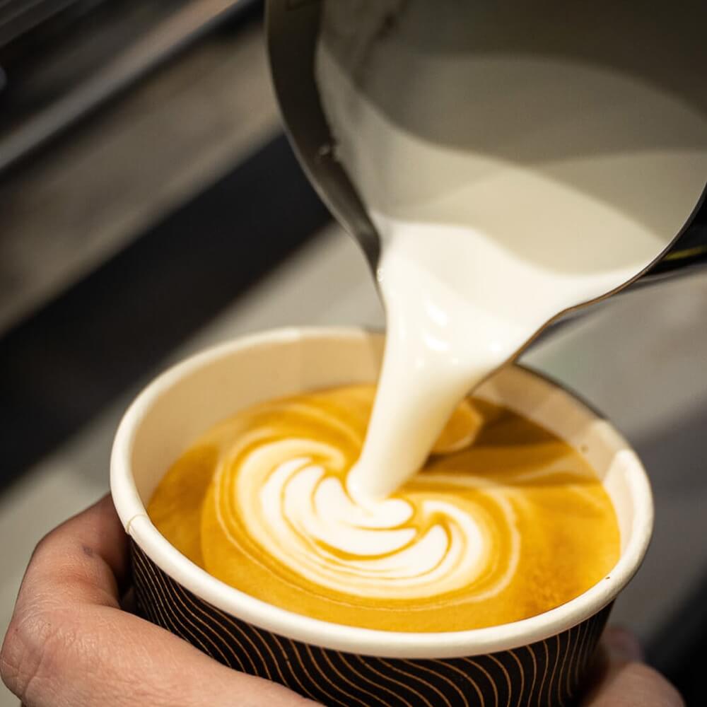Barista made coffee latte