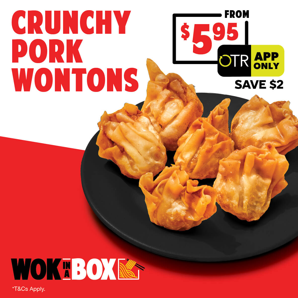 6 Crunchy Pork Wontons for $5.95